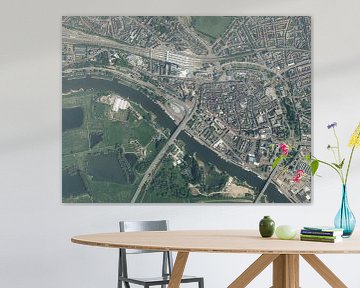 Luchtfoto van het centrum van Arnhem van Maps Are Art