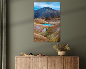 Small blue lakes at Landmannalaugar by Ken Costers