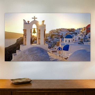 Santorin - Sonnensterne bei untergehender Sonne in Oia