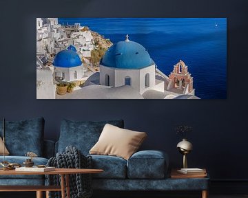 Santorini - Blue Domes by Teun Ruijters