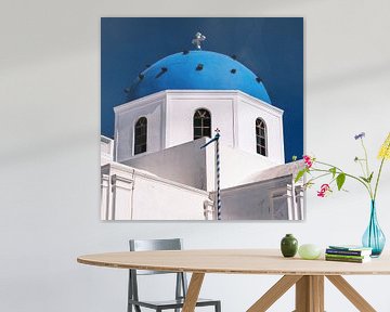 Santorini - Blue Dome by Teun Ruijters