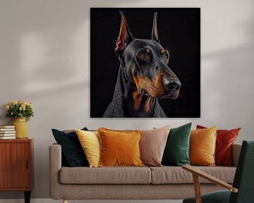 Portret van een Doberman Illustratie van Animaflora PicsStock