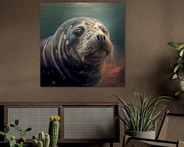 Portret van een zeehond in het water Illustratie van Animaflora PicsStock