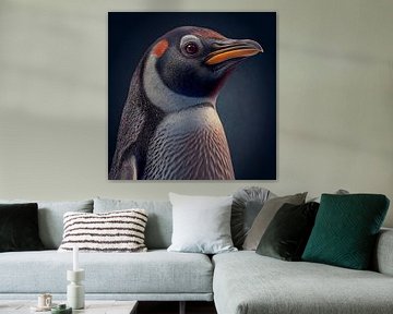 Portrait of black penguin illustration by Animaflora PicsStock