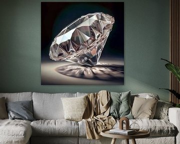 Portret van een diamant Edelsteen Illustratie van Animaflora PicsStock