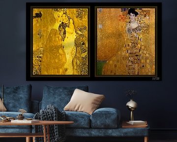 Gustav Klimt - de vriendinnen en Adele Bloch-Bauer van Digital Art Studio