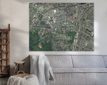 Luchtfoto van het centrum van Assen van Maps Are Art