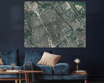 Aerial view of downtown Delft by Maps Are Art