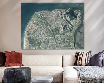 Luchtfoto van Den Helder van Maps Are Art