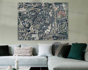 Luchtfoto van Enschede stadscentrum van Maps Are Art