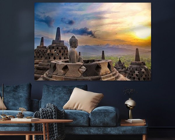 Borobudur 'Meditation' bei Sonnenuntergang