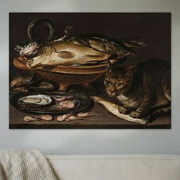 Stilleben mit Fisch und Katze, Clara Peeters