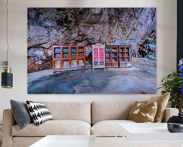 Bookshelf in a Cave by Barbara Riedel