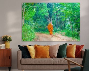 A travelling monk in thailand by Barbara Riedel