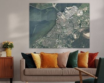 Luchtfoto van Harderwijk van Maps Are Art