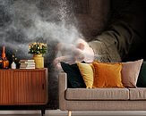 Voorbeeld van het werk in een kamer