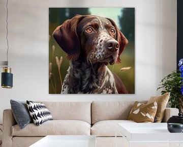 Portrait d'un chien de chasse Illustration 01 sur Animaflora PicsStock