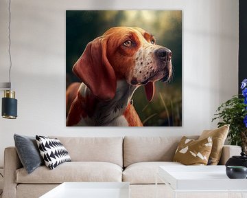 Portrait d'un chien de chasse Illustration 03 sur Animaflora PicsStock