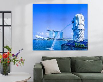 Der Merlion in der Marina Bay von Barbara Riedel