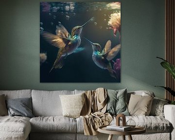 Magische Kolibries in mijn onderwaterwereld. van Anne Loos
