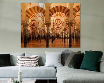 The famous arches in the Mosque-Cathedral of Cordoba