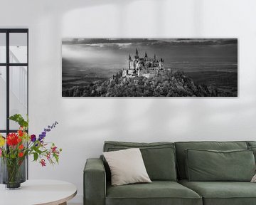 Château de Hohenzollern. Image en noir et blanc. sur Manfred Voss, Schwarz-weiss Fotografie