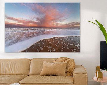 Plage de Noordwijk au lever du soleil sur Yanuschka Fotografie | Noordwijk