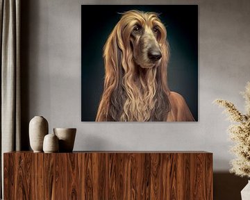 Portrait of an Afghan Hound Illustration by Animaflora PicsStock