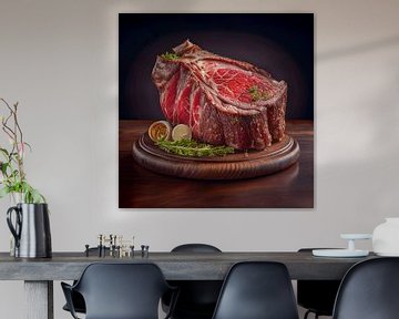 Rôti de bœuf sur une assiette Illustration sur Animaflora PicsStock