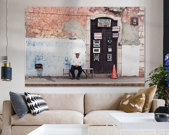 Voorbeeld van het werk in een kamer