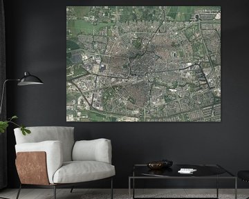 Vue aérienne de Leeuwarden sur Maps Are Art