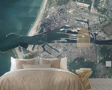 Luchtfoto van IJmuiden van Maps Are Art