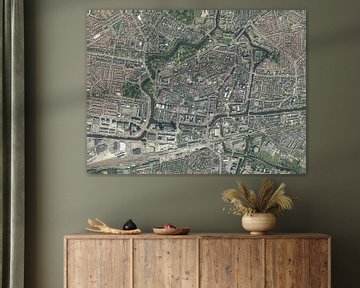 Vue aérienne du centre ville de Leeuwarden sur Maps Are Art