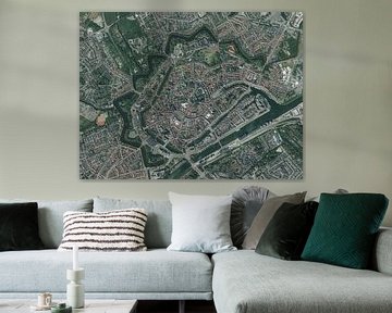 Luchtfoto van het centrum van Middelburg van Maps Are Art