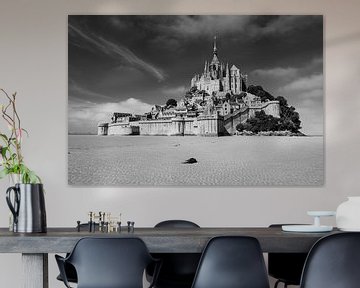 Le Mont-Saint-Michel in monochroom