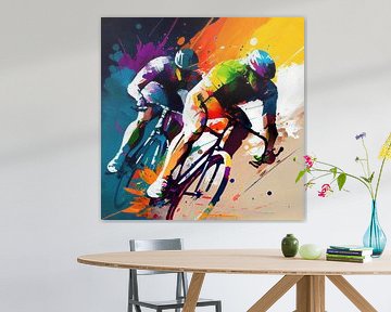 Tableau impressionniste avec des cyclistes. Partie 1 sur Maarten Knops