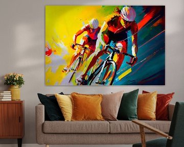 Tableau impressionniste avec des cyclistes. Partie 2 sur Maarten Knops