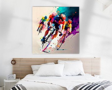 Impressionist painting with cyclists. Part 3 by Maarten Knops