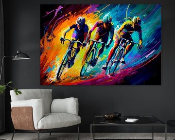 Impressionist painting with cyclists. Part 4 by Maarten Knops