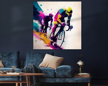 Impressionist painting with cyclists. Part 8 by Maarten Knops