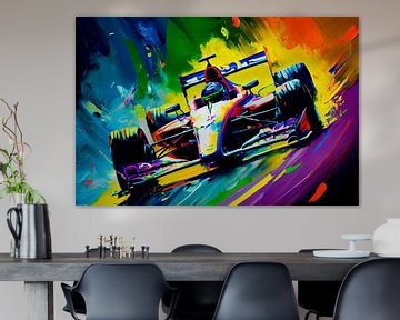 Impressionistisch schilderij met raceauto. Deel 2 van Maarten Knops