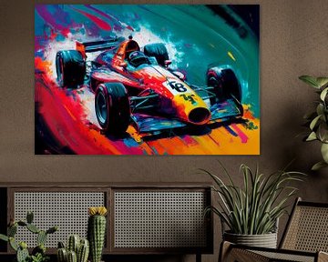 Impressionistisch schilderij met raceauto. Deel 3 van Maarten Knops