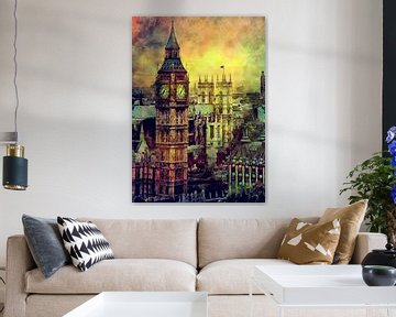 Art urbain Londres Big Ben #londres sur JBJart Justyna Jaszke