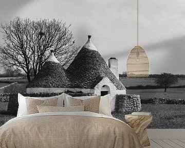 Trulli in black and white by Teun Ruijters