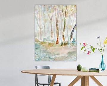 Trees in pastel 1l - Bomen in pastel 1 by Claudia Gründler