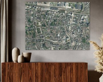 Luchtfoto van het centrum van Tilburg van Maps Are Art