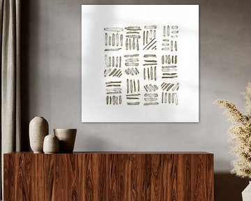 Abstract Geometric lines watercolour by Laura Knüwer