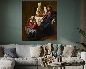 Christus im Haus von Martha und Maria ist ein Gemälde von Johannes Vermeer. von Frank Zuidam
