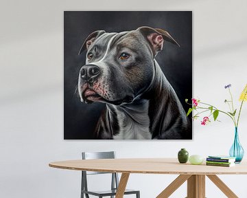 Portrait d'un pitbull terrier Illustration sur Animaflora PicsStock