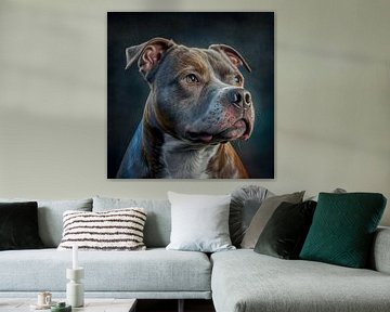 Portret van een Amerikaanse Staffordshire Terrier Illustratie van Animaflora PicsStock